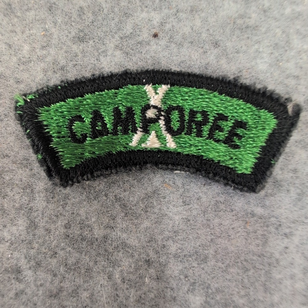 Camporee Tab Patch Embroidered Green Black Boy Scout BSA - Picture 1 of 3